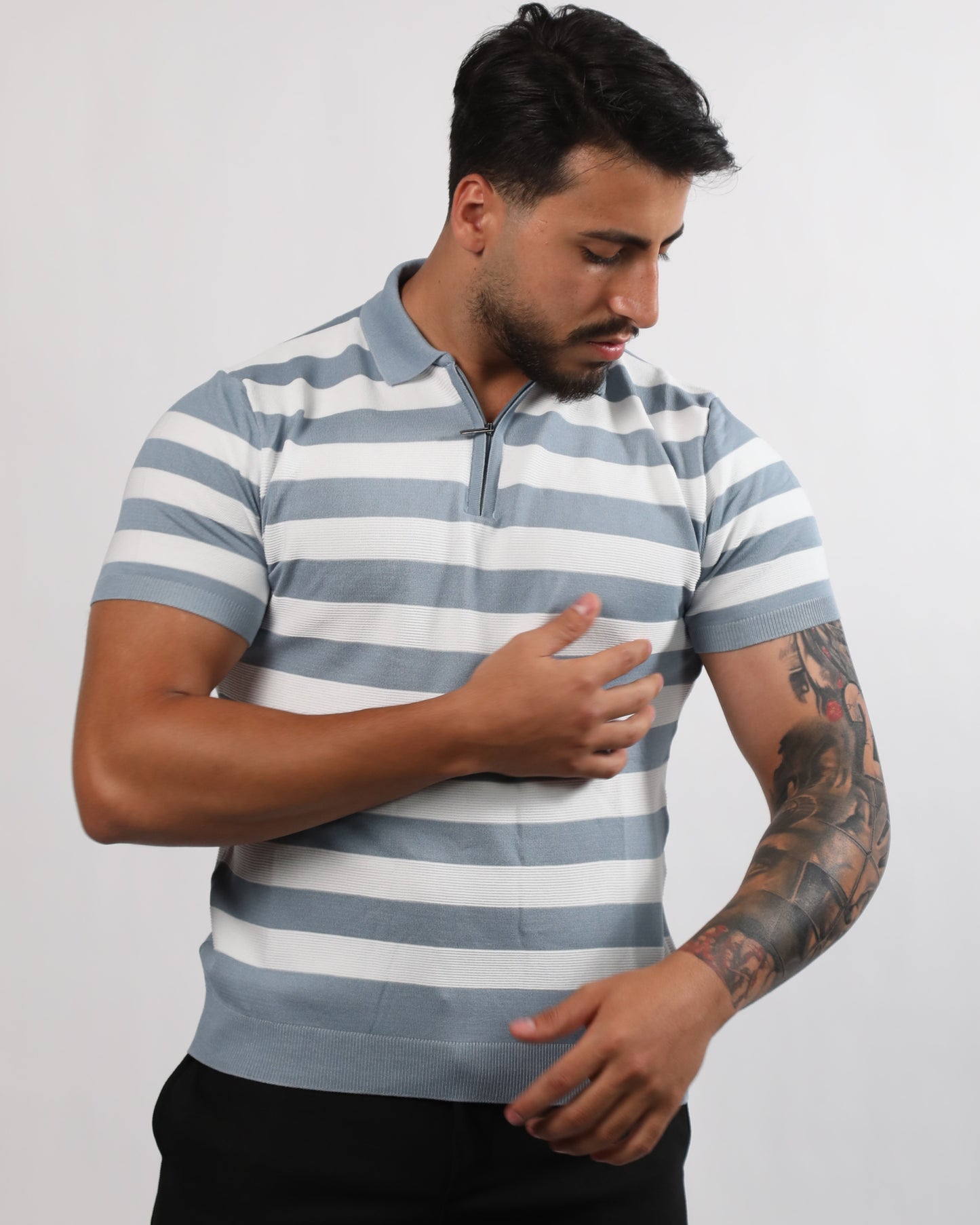 Zip-Neck Knitwear Polo